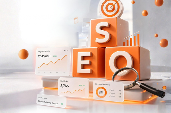 SEO analytics on screen